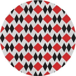 Round Machine Washable Transitional Saffron Red Rug, wshpat1050