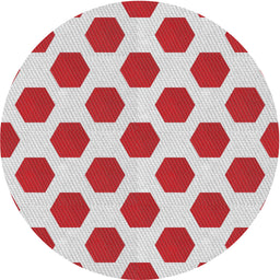 Round Patterned Platinum Gray Novelty Rug, pat1051