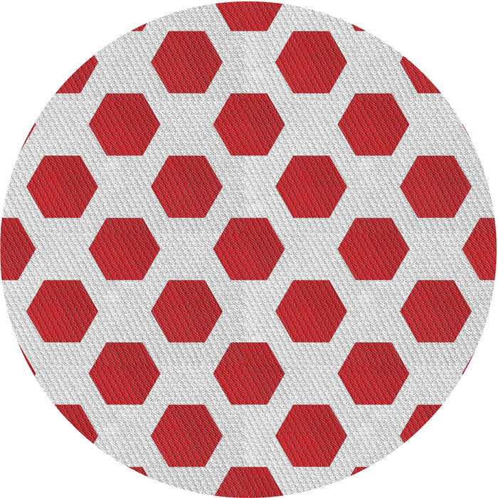 Round Patterned Platinum Gray Novelty Rug, pat1051