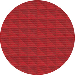 Round Machine Washable Transitional Fire Red Rug, wshpat1052