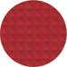 Round Patterned Red Novelty Rug, pat1052