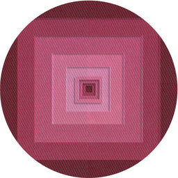Round Patterned Dark Pink Novelty Rug, pat1057