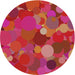 Round Patterned Red Novelty Rug, pat1062