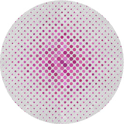 Round Machine Washable Transitional White Smoke Rug, wshpat1063