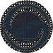 Round Patterned Mist Blue Novelty Rug, pat1070