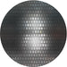 Round Machine Washable Transitional Charcoal Black Rug, wshpat1071