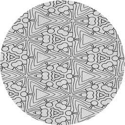 Round Patterned Gray Novelty Rug, pat1077