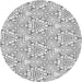 Round Patterned Gray Novelty Rug, pat1077