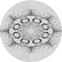 Round Machine Washable Transitional White Smoke Rug, wshpat1078