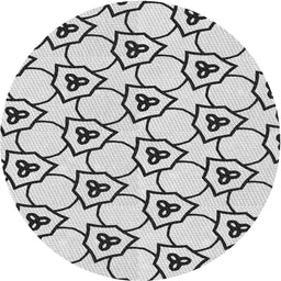 Round Patterned Ash Gray Novelty Rug, pat1079