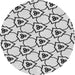 Round Patterned Ash Gray Novelty Rug, pat1079