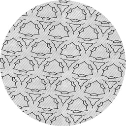 Round Machine Washable Transitional White Smoke Rug, wshpat1081