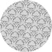 Round Patterned Off-White Novelty Rug, pat1081