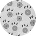 Round Patterned Gray Novelty Rug, pat1083