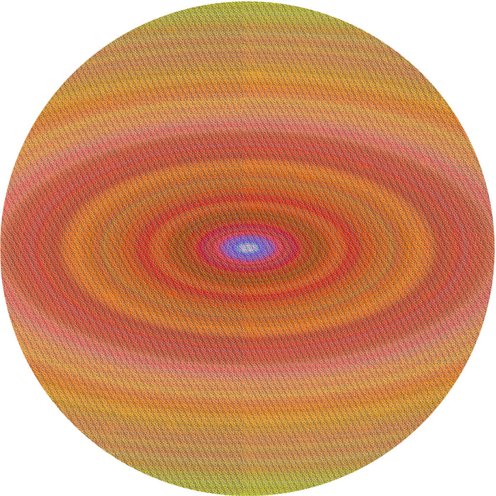 Round Patterned Yellow Modern Rug, pat1089