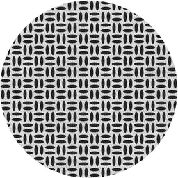 Round Patterned Platinum Gray Novelty Rug, pat1092