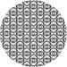 Round Patterned Platinum Gray Novelty Rug, pat1094