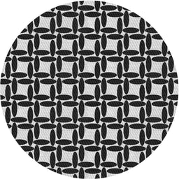 Round Patterned Silver Gray Novelty Rug, pat1096
