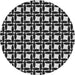 Round Patterned Silver Gray Novelty Rug, pat1096