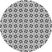 Round Patterned Platinum Gray Novelty Rug, pat1097