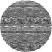 Round Patterned Charcoal Black Novelty Rug, pat1098