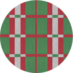 Round Patterned Green Novelty Rug, pat1105