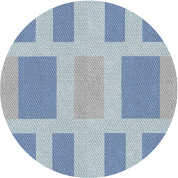 Round Machine Washable Transitional Steel Blue Rug, wshpat1106