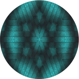 Round Patterned Light Sea Green Novelty Rug, pat110
