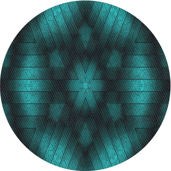 Round Patterned Light Sea Green Novelty Rug, pat110