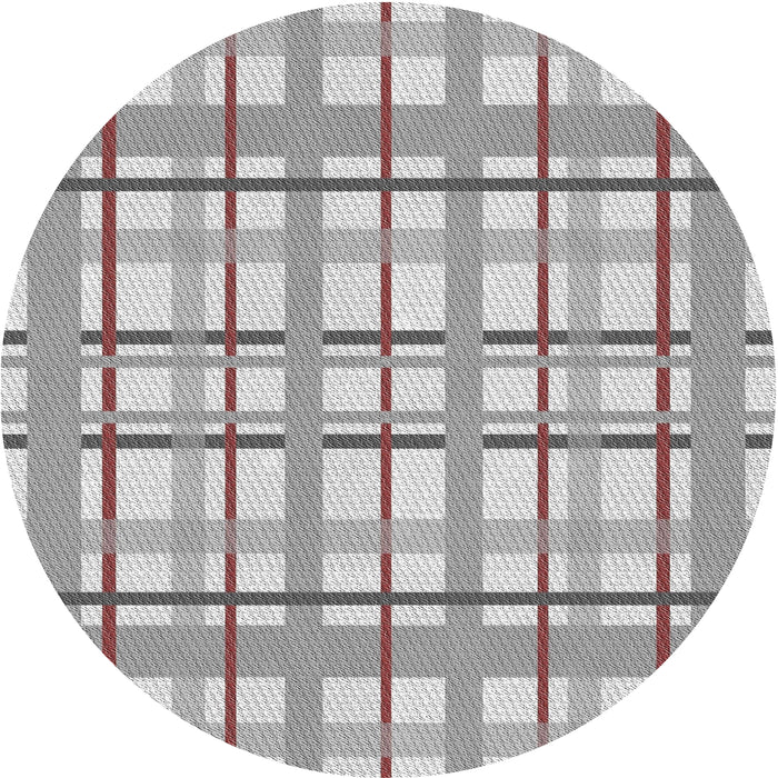 Round Patterned Gray Novelty Rug, pat1110