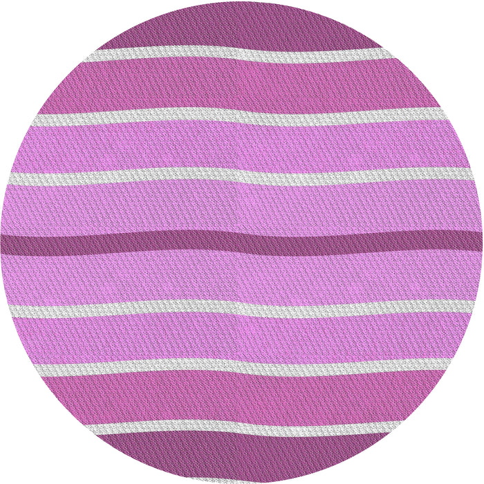 Round Patterned Magenta Pink Novelty Rug, pat1113