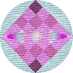 Round Patterned Coral Blue Novelty Rug, pat1114