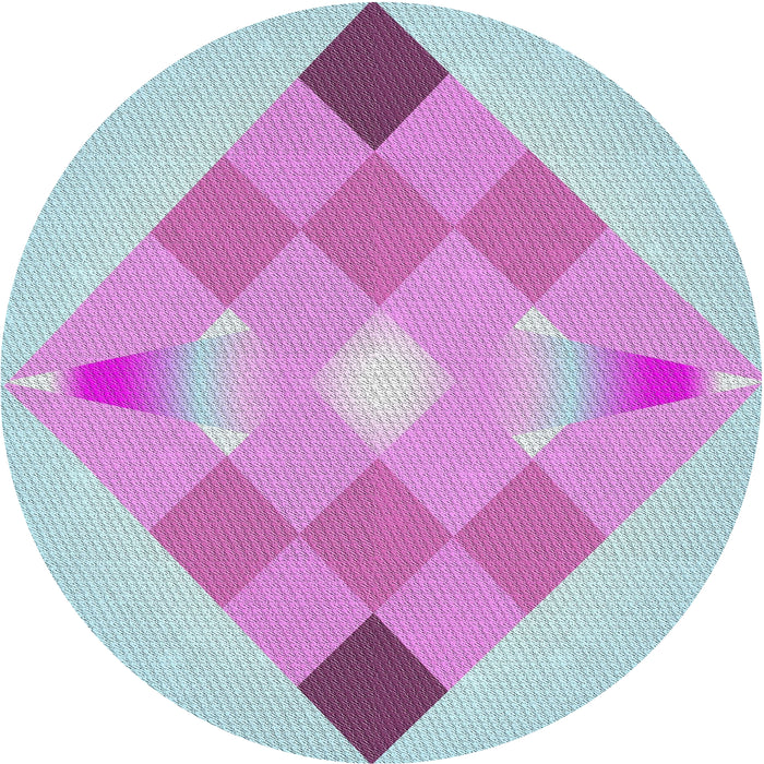 Round Machine Washable Transitional Coral Blue Rug, wshpat1114