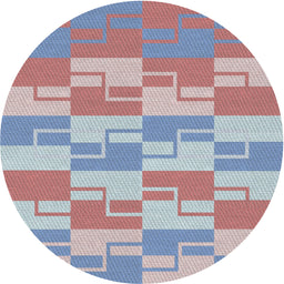 Round Patterned Light Steel Blue Novelty Rug, pat1117
