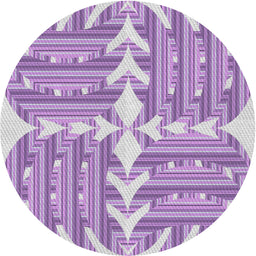 Round Patterned Pink Novelty Rug, pat1120