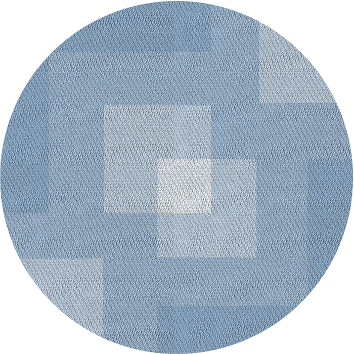 Round Patterned Steel Blue Novelty Rug, pat1121