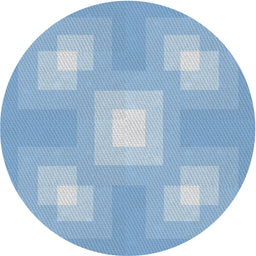Round Patterned Light Blue Novelty Rug, pat1122