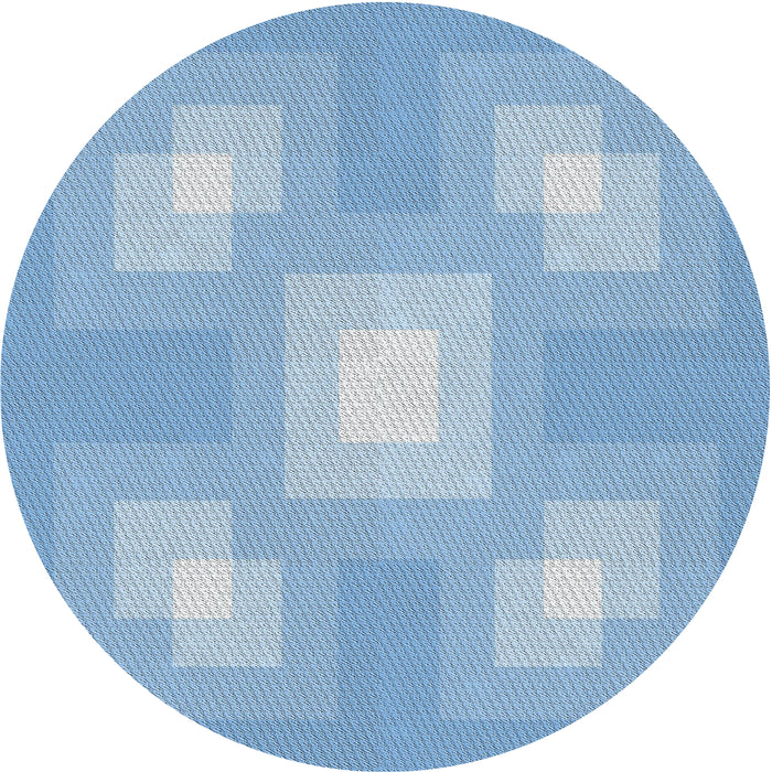 Round Patterned Light Blue Novelty Rug, pat1122
