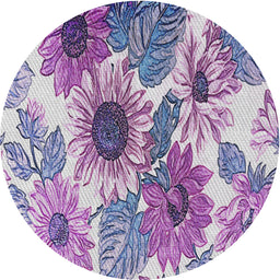 Round Machine Washable Transitional Bright Grape Purple Rug, wshpat1124