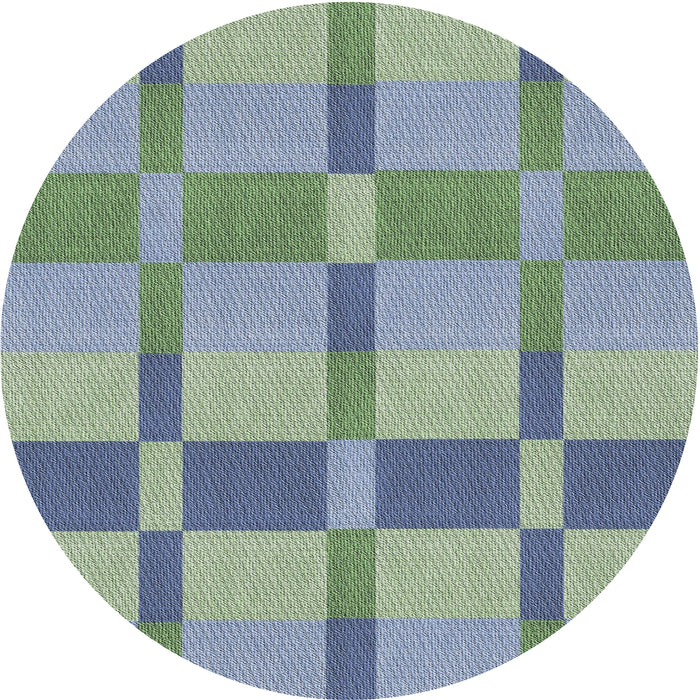Round Patterned Green Novelty Rug, pat1129