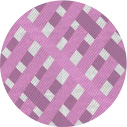 Round Patterned Magenta Pink Novelty Rug, pat1130
