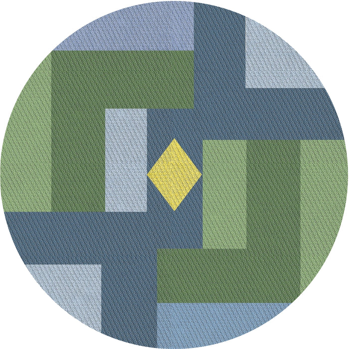 Round Patterned Green Novelty Rug, pat1131