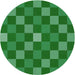 Round Patterned Lime Green Novelty Rug, pat1133