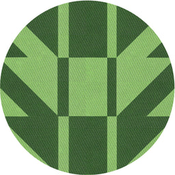 Round Patterned Green Novelty Rug, pat1139