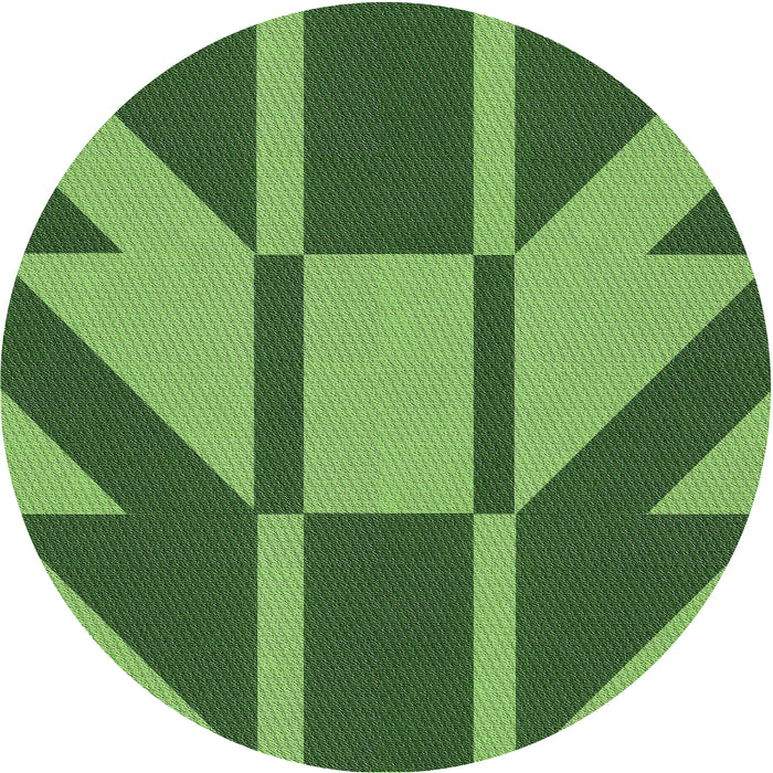 Round Patterned Green Novelty Rug, pat1139