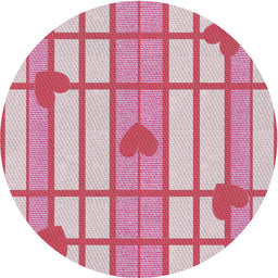 Round Patterned Light Rose Pink Novelty Rug, pat1140