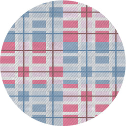 Round Patterned French Lilac Purple Novelty Rug, pat1144