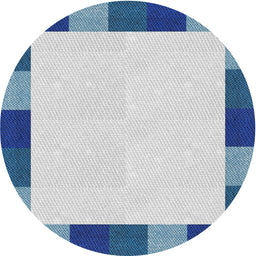 Round Patterned Pale Blue Novelty Rug, pat1146