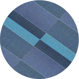 Round Machine Washable Transitional Lapis Blue Rug, wshpat1147