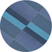 Round Patterned Blue Novelty Rug, pat1147